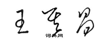 駱恆光王其昌草書個性簽名怎么寫