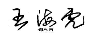 朱錫榮王海虎草書個性簽名怎么寫