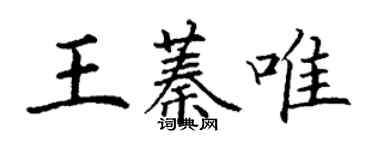 丁謙王蓁唯楷書個性簽名怎么寫