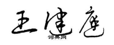 曾慶福王健庭草書個性簽名怎么寫