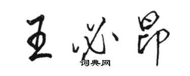 駱恆光王必昂行書個性簽名怎么寫