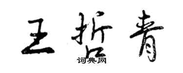 曾慶福王哲青行書個性簽名怎么寫