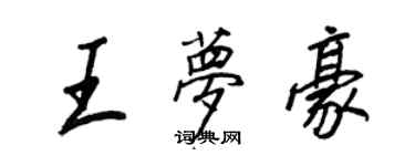 王正良王夢豪行書個性簽名怎么寫