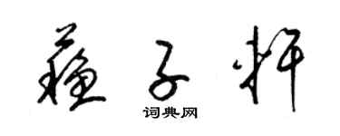 梁錦英蘇子軒草書個性簽名怎么寫
