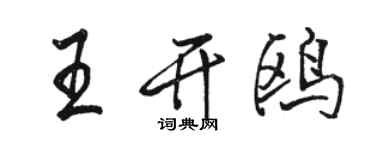 駱恆光王開鷗行書個性簽名怎么寫