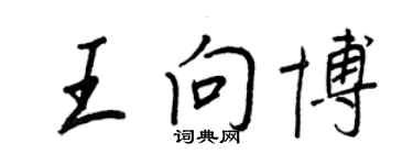 王正良王向博行書個性簽名怎么寫