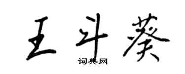 王正良王斗葵行書個性簽名怎么寫