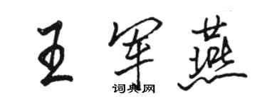 駱恆光王軍燕行書個性簽名怎么寫