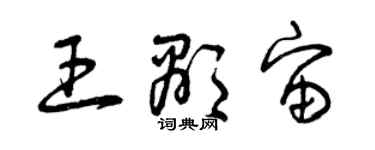 曾慶福王顯宙草書個性簽名怎么寫