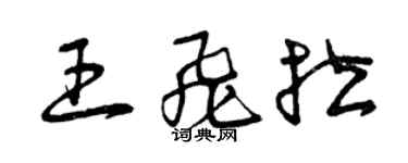 曾慶福王飛拉草書個性簽名怎么寫