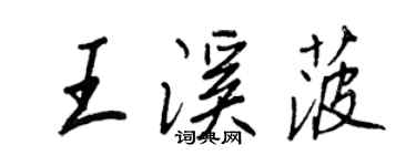 王正良王溪菠行書個性簽名怎么寫