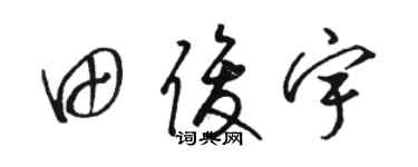 駱恆光田俊宇草書個性簽名怎么寫