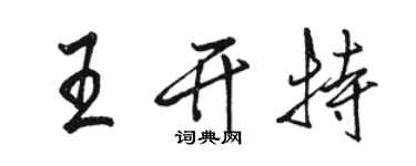 駱恆光王開特行書個性簽名怎么寫