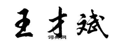 胡問遂王才斌行書個性簽名怎么寫