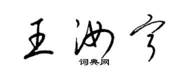 梁錦英王汝寧草書個性簽名怎么寫