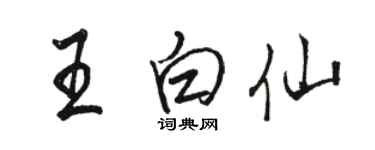 駱恆光王白仙行書個性簽名怎么寫