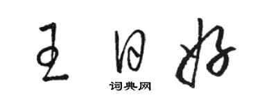 駱恆光王日好草書個性簽名怎么寫