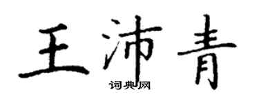 丁謙王沛青楷書個性簽名怎么寫
