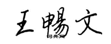 王正良王暢文行書個性簽名怎么寫