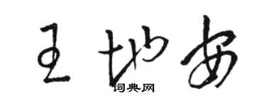 駱恆光王地安草書個性簽名怎么寫