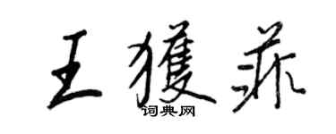 王正良王獲菲行書個性簽名怎么寫