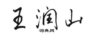 駱恆光王潤山行書個性簽名怎么寫