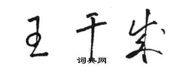 駱恆光王乾成草書個性簽名怎么寫