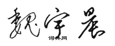 駱恆光魏宇晨草書個性簽名怎么寫