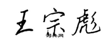 王正良王宗彪行書個性簽名怎么寫