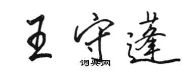 駱恆光王守蓬行書個性簽名怎么寫