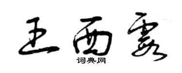 曾慶福王西霞草書個性簽名怎么寫