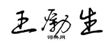 曾慶福王勵生草書個性簽名怎么寫