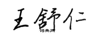 王正良王舒仁行書個性簽名怎么寫