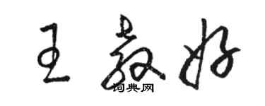 駱恆光王教好草書個性簽名怎么寫