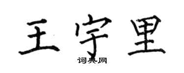 何伯昌王宇里楷書個性簽名怎么寫