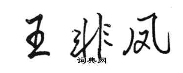 駱恆光王非鳳行書個性簽名怎么寫