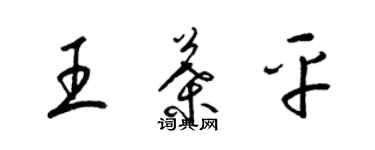 梁錦英王葉平草書個性簽名怎么寫