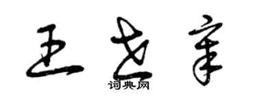 曾慶福王世章草書個性簽名怎么寫