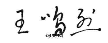 駱恆光王嗚烈草書個性簽名怎么寫