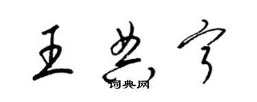 梁錦英王典寧草書個性簽名怎么寫