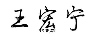 曾慶福王宏寧行書個性簽名怎么寫