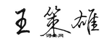 駱恆光王策雄行書個性簽名怎么寫