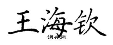 丁謙王海欽楷書個性簽名怎么寫
