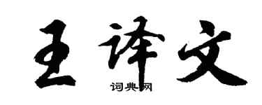 胡問遂王譯文行書個性簽名怎么寫