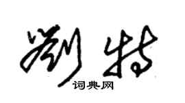 朱錫榮劉特草書個性簽名怎么寫