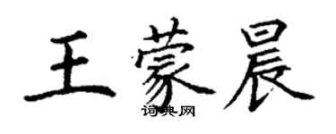 丁謙王蒙晨楷書個性簽名怎么寫