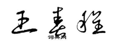 曾慶福王春程草書個性簽名怎么寫