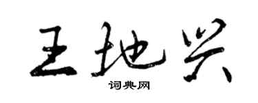 曾慶福王地興行書個性簽名怎么寫