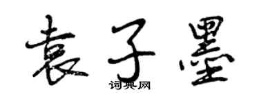 曾慶福袁子墨行書個性簽名怎么寫