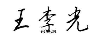 王正良王李光行書個性簽名怎么寫